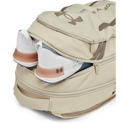 Under Armour Unisex-Adult Hustle 6.0 Backpack, (289) Khaki Base/Khaki Base/Taupe Dusk, One Size Fits Most - color: (289) Khaki Base / Khaki Base / Taupe Dusk, size: One Size