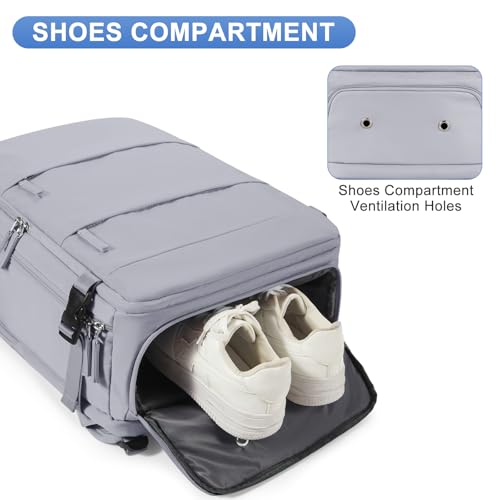 Grey Travel Backpack - Carry On Flight Approved Mochila De Viaje Personal Item - Large Backpack for Men & Women - 18x14x8 Inches - color: A-grey, size: X-Large