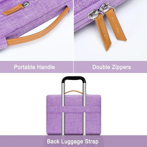 MOSISO 360 Protective Laptop Case 14 inch, 14 inch Laptop Sleeve Compatible with HP Lenovo Dell ASUS Acer, HP, Dell Latitude, Lenovo, Side Open Carrying Case with 4 Zipper Pockets&Handle, Lilac - color: Lilac, size: 14 inch
