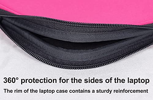 Laptop Sleeve 17.3 Inch Foldable Slim Case Lightweight Bag Notebook Computer Carrying Flip Cover (Pink) - color: Pink, size: 17.3 Inch