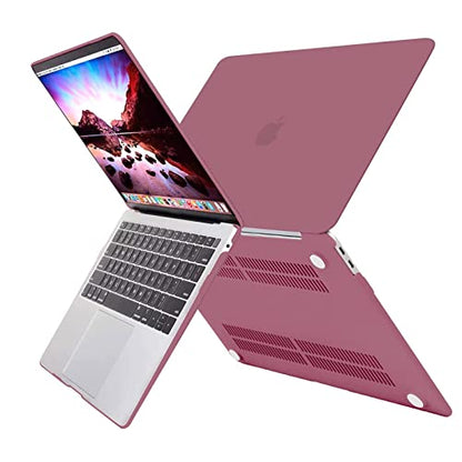 MOSISO Compatible with MacBook Air 13 inch Case M1 2021 2020 2019 2018 Release A2337 A2179 A1932 Touch ID, Plastic Hard Shell Cover&Keyboard Cover for MacBook Air 13.3 inch Case M1, Tea Petal Pink - color: Tea Petal Pink