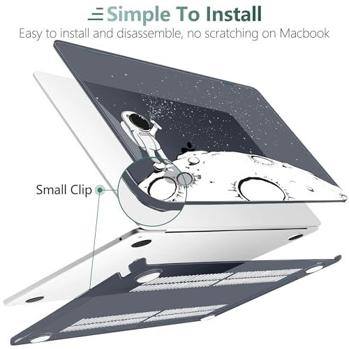 DONGKE for MacBook Air 13 Inch Case M5 2026 M4 2025 M3 M2 2024-2022 A3449 A3240 A3113 A2681, Plastic Hard Shell & Keyboard Cover & Screen Film for MacBook Air 13.6 Inch Case - Astronaut - color: Astronaut
