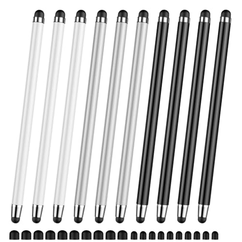 Stylus (10 Pcs), 2-in-1 Stylus Pen for Touchscreen, High Precision and Sensitivity, Suitable for iPad/iPhone/Nintendo Switch/Samsung/Android Smartphone and Tablets, Compatible with All Touchscreen - color: Neutral color