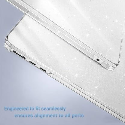 MOSISO Compatible with MacBook Air 13 inch Case M5 M4 M3 M2 2026-2022 | 4 in 1 Kit Bling Sparkly Hard Shell for MacBook Air 13.6 inch Case, Glitter Cover, A3449 A3240 A3113 A2681, Clear - color: Clear