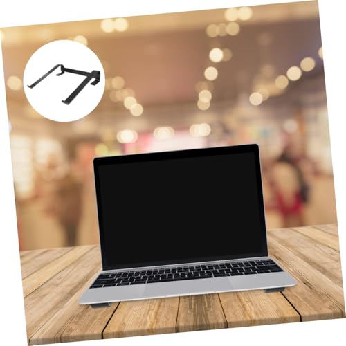 Healifty Ergonomic Aluminum Laptop Riser Stand Folding Holder for Desk Slip Stable Notebook Support Portable Computer Stand to Posture and Visual Angle Black
