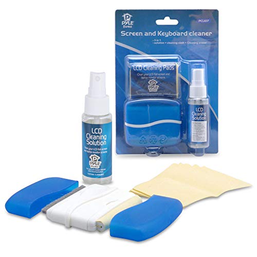 Pyle Home Computer LCD Screen Cleaning Kit-Tool Includes Cleaner Solution Spray, Keyboard Brush, 5 Microfiber Cloth Wipes-Cleans Laptop Surface, Plasma / Flat TV Monitor, Macbook, iPad, iPhone PCL107