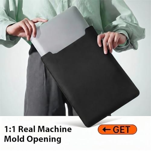 MacBook Air 14 inch Latop Sleeve, PU Leather Laptop Case Compatible with MacBook Air M5 M4 M3 M2 M1/MacBook Pro 13/MacBook Neo A18 2018-2026, Slim Protective Computer Sleeve Bag for Women, Black - color: Black, size: 13.3/14inch