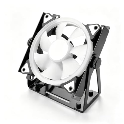 YAODHAOD Multi-Purpose Desk Fan Stand Mount for 120mm PC Computer Fans,360° Adjustable Desk Cooling Fan,Heavy-Duty Solid Metal Bracket,Flexible Airflow Direction for Laptop, Router, Modem, Electronics