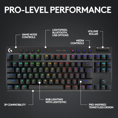 Logitech G Pro X Superlight 2 Lightspeed Wireless Gaming Mouse + G Pro X TKL Lightspeed Wireless Gaming Keyboard (Linear) Bundle - Black - color: Black, size: Classic, style: Mouse + Keyboard
