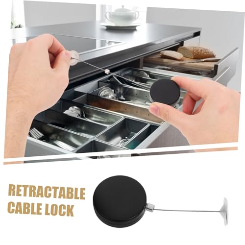 NUOBESTY 3Pcs Retractable Theft Cable Lock Adjustable Steel Wire Tether for Remote Control Security for Exhibition and Retail Display Use