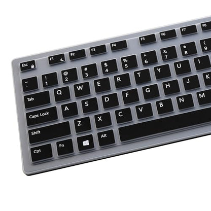 Keyboard Cover for Dell KM636 Wireless Keyboard & Dell KB216 Wired Keyboard & Dell Optiplex 5250 3050 3240 5460 7450 7050 & Dell Inspiron AIO 3475/3477/3670 All-in one Desktop Keyboard Skin-Black - color: Black