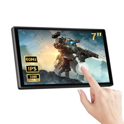 7 inch Portable Touchscreen, Mini 1080P 60Hz USB C HDMI Monitor | Ultra Thin Lightweight IPS LCD Display Second Screen for Gaming, Working, PS5, Xbox, Laptop, PC