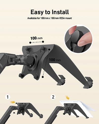 ergounion Laptop Tray for Monitor Arm - VESA Mount 100x100mm, Laptops up to 17.3in & 28.6lbs - Notebook Tray Office Desk Accessories - Black - color: Black
