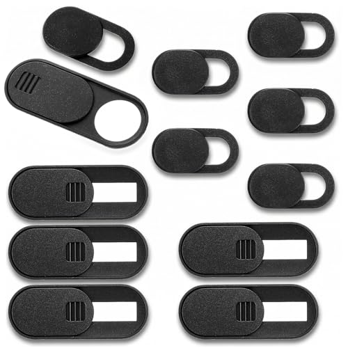 12 Pcs Ultra Thin Laptop Camera Cover Slide Webcam Cover for Laptop Cell Phone PC Tablet Accessories Camera Blocker Slider, Great for Privacy (6 Large+6 Small)