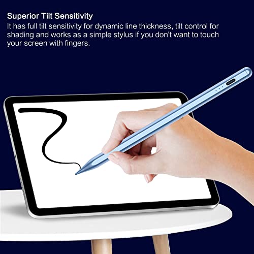 Stylus Pen for iPad 6th-11th Generation, 10 Mins Fast Charge Apple Pencil Compatible with 2018-2025 iPads Pencil, Apple Pen for iPad Pro 11"/12.9"/M4, Air 3/4/5/M2/M3, Mini 5/6 Gen, Blue - color: Blue