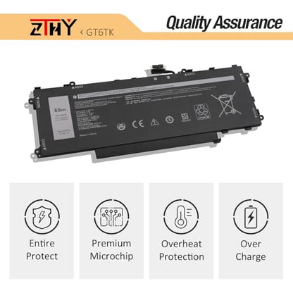 GT6TK Laptop Battery Replacement for Dell Latitude 9440 2-in-1 9450 2-in-1 | K2CPY 0K2CPY MWK05 0MWK05 11.55V 5065mAh 60Wh 3-Cell - size: 10.35*4.17*0.2 inch GT6TK