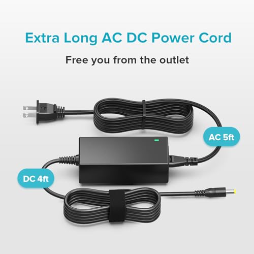 POWSEED Universal AC Adapter 45W 5V 6V 7.5V 9V 12V 13.5V 15V DC Power Supply 1A 2A 3A for Household Electronics Routers CCTV IP Cameras Speaker LED Strips, 5FT Charger Cord