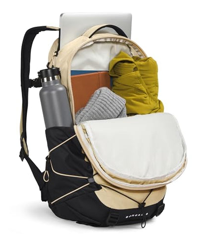 The North Face Borealis Commuter Laptop Backpack, Gravel/Blk-NPF, OSFA | Water Repellent, Laptop Sleeve, Large Main Compartment - color: Gravel/Tnf Black-npf