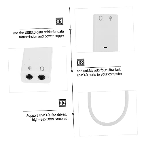 Mikikit 2pcs USB External Sound Card Adapter Practical Audio Converter for Laptop Desktop No Driver Needed Supports Headphones Microphones High Noise Reduction Compact Design