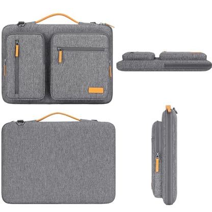 DOMISO 15.6 inch Laptop Case Sleeve Protective Cover Compatible with MacBook Pro 16 M4 M3 M2/Pro Max,15.6-16 inch HP Dell ASUS Lenovo Chromebook,Waterproof Computer Bag with Shoulder Strap,Grey - color: Grey, size: 15.6 inch