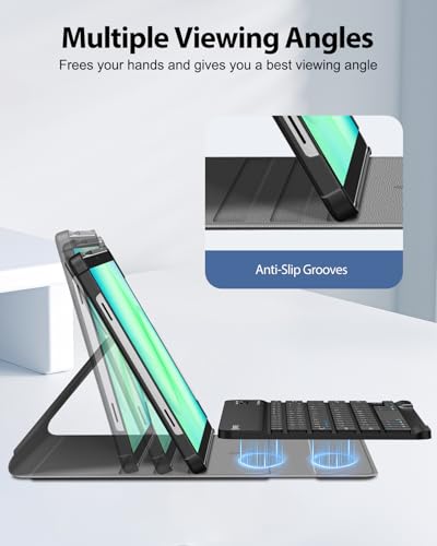 FINTIE Keyboard Case for Samsung Galaxy Tab A11 Plus/A9 Plus 11'', Black | 3 Viewing Angles, Detachable Bluetooth Keyboard, Rechargeable Battery, Dual Protection, Work Study Travel Use - color: Black