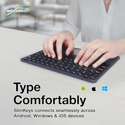 BoxWave Keyboard Compatible with Xiaomi Black Shark 5 Pro - SlimKeys Bluetooth Keyboard with Trackpad, Portable Slim TouchPad - Jet Black