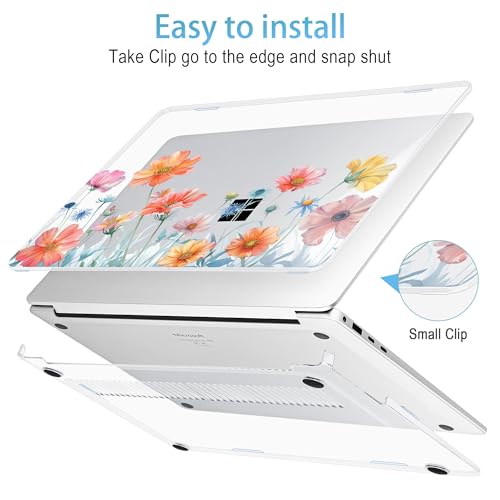 Mektron Case for 13.8" Microsoft Surface Laptop 8/7 (2026/2024) Surface Laptop 13.8 Inch Cover Fits Model 2036, Keyboard Cover +Screen Protector +Dust Plugs, Wildflower - color: Wildflower