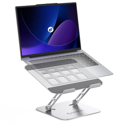 ORICO Ergonomic Laptop Stand for Desk, Height Adjustable Aluminum Laptop Stand Riser, Foldable Computer Holder for MacBook Neo, Air, Pro, Dell XPS, HP, Lenovo, Fits Devices up to 17" (ST11, Silver) - color: Silver