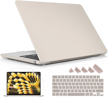 Case for MacBook Air 15 Inch 2026-2023 Release M5 A3448 M4 A3241 M3 A3114 M2 A2941, Hard Shell with Screen Protector & Keyboard Cover, Compatible with Touch ID, Rock ash - color: Rock ash