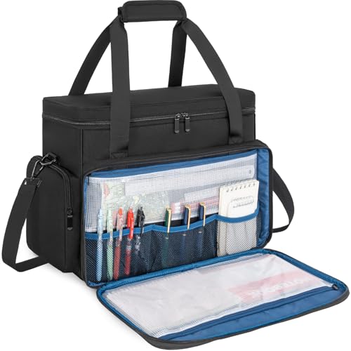 GMAK Teacher Briefcase, Teacher Tote Bags with 15.6 Inch Laptop Compartment, Scrapbook Tote Craft Organizer with Pockets - style: No Wheels