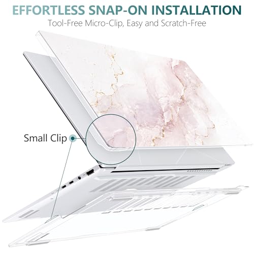 Batianda Artistic Case for ASUS Zenbook 14 OLED 2024 2025,Blush Pink Marble | Model UX3405×× / UM3406××, Slim Plastic Hard Shell, Artistic Designs, Ultra-Thin Lightweight Laptop Case - color: Blush Pink Marble
