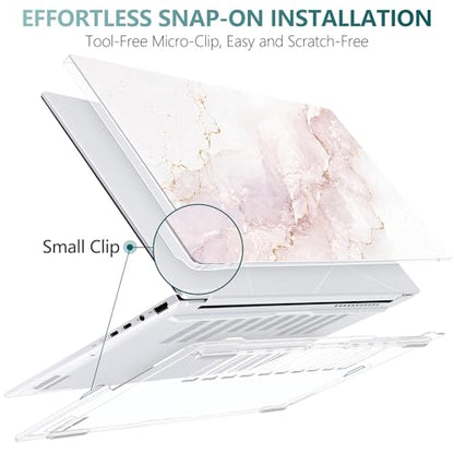 Batianda Artistic Case for ASUS Zenbook 14 OLED 2024 2025,Blush Pink Marble | Model UX3405×× / UM3406××, Slim Plastic Hard Shell, Artistic Designs, Ultra-Thin Lightweight Laptop Case - color: Blush Pink Marble