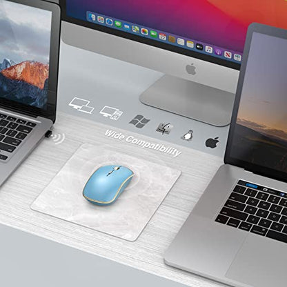 JOYACCESS Wireless Mouse for Laptop | 5 DPI Levels, Silent for Notebook, MacBook, Chromebook, PC - Blue - color: Blue