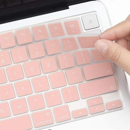 2 Pack Keyboard Cover for 2026 MacBook Neo 13" (Touch ID) & MacBook Pro 14"/16" M5-M1 Pro/Max, M5-M2 & MacBook Air 13"/15" M5-M1, Keyboard Protective Skin US Layout-Peachpink - color: Peachpink+TPU