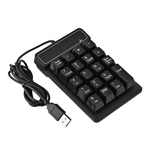 Wired Number Pad, 19 Keys Numeric Keypad with 4.9Ft USB Cable, Plug and Play Portable Financial Accounting Keyboard for Laptop Desktop PC