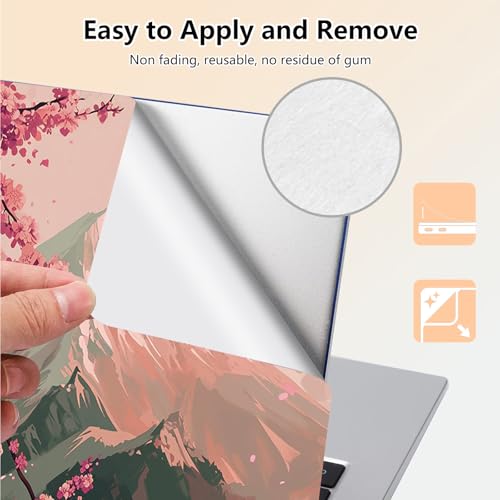 Laptop Skin Sticker Decal 15.6 Inch,12 13 13.3 14 15 15.6 in Laptop Netbook Skins for Notebook,Art Decal Removable Waterproof Scratch Resistant,Universal Vinyl Cover,Japanese Cherry Blossom - color: Japanese Cherry Blossom