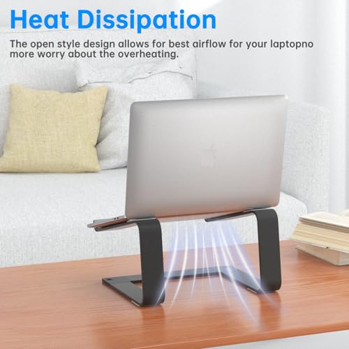 Laptop Stand for Desk Detachable Aluminum Computer Riser Portable Metal Notebook Printer Stand Holder Compatible with MacBook Air, Pro, Dell, HP, Lenovo and All 10-16" Laptops, Black - color: Black