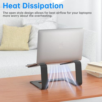 Laptop Stand for Desk Detachable Aluminum Computer Riser Portable Metal Notebook Printer Stand Holder Compatible with MacBook Air, Pro, Dell, HP, Lenovo and All 10-16" Laptops, Black - color: Black