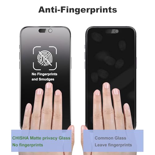 Matte Privacy Screen Protector for iPhone 15Pro Screen Protector Anti-Glare, Anti-Spy Tempered Glass Film, Smooth and Responsive Touch Anti-Scratch Glass