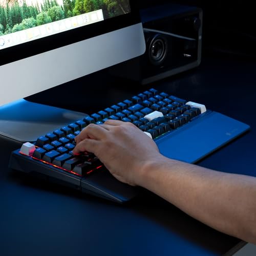 Hexgears Wireless Mechanical Keyboard with Number Pad,Wrist Rest,Gasket Structure,Tri-Mode BT5.0/USB-C/2.4GHz Hot Swappable Keyboard,Creamy Sound,RGB Backlit,Computer Gaming Keyboards(Clicky Switch) - color: Dark Blue-99keys, size: Clicky