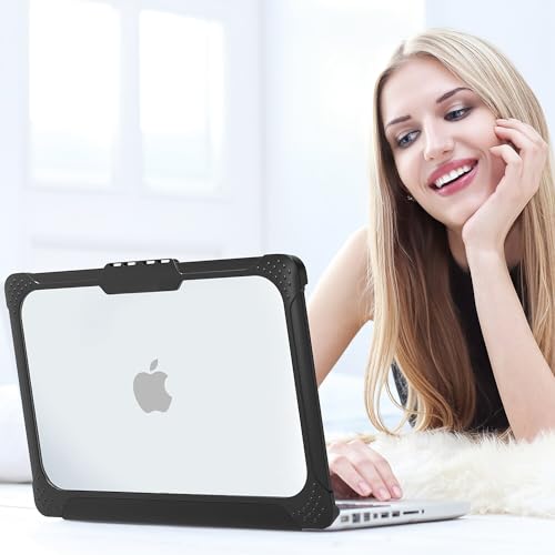 Rugged Protective Hard-Shell Case for 13-inch MacBook Pro 2016 to 2020 2022, Black, Plastic (TP-RCL-MP13MA)