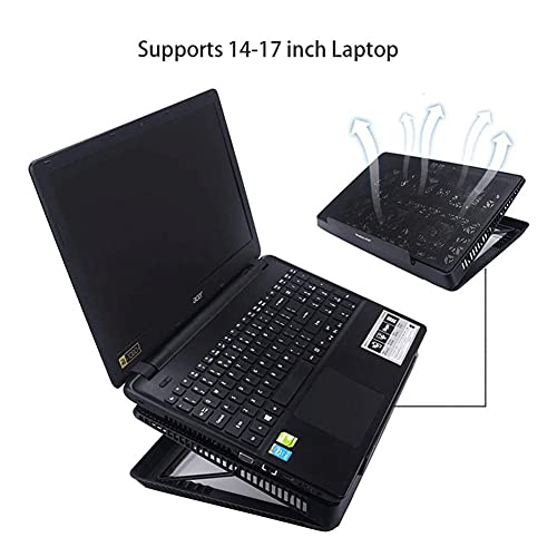 Cooling Pad Gaming Laptop Cooler - USB Powerful Laptop Cooling Pad with 6 Fans Quiet Slim, Light Weight Fits for 15.6-17Inch Notebook Very Silent