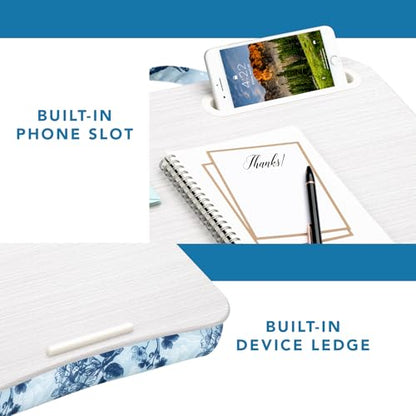 LAPGEAR XL Designer Lap Desk – Blue Blossoms, Fits 17.3” Laptops - color: Blue Blossoms