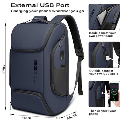 BANGE Business Laptop Smart backpack Can Hold 15.6 Inch Laptop Commute Backpack Carry on bag for men and women (Blue) - color: Blue
