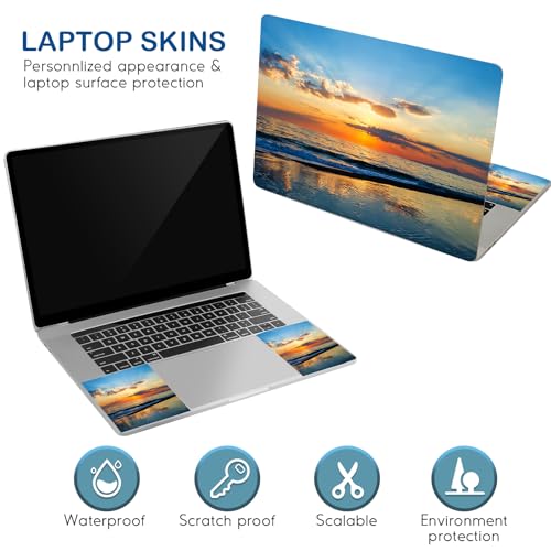 DINKY Laptop Skin Sticker Decal, 16" 16.5” 17” 17.3 inch Laptop Universal Reusable Vinyl Skin Stickers Art Cover Decal Notebook PC Personalized Protector (Sunset) - color: Sunset