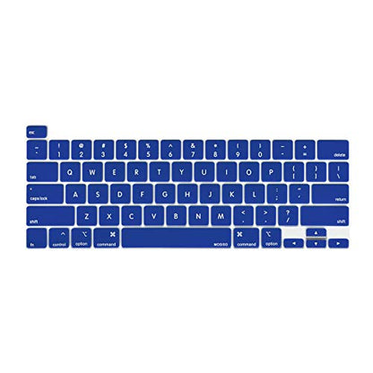 MOSISO Keyboard Cover Compatible with MacBook Pro 13 inch M2 M1 | 2023-2020 A2338 A2289 A2251&Compatible with MacBook Pro 16 2020 2019 A2141 Touch ID, Protective Silicone Skin, Royal Blue - color: Royal Blue