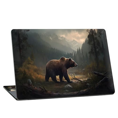 Universal Laptop Skin Sticker with 2 Wrist Pad Skins, Waterproof Scratch Resistant Vinyl Laptop Cover Decal, Cut to Fit for 11–15.6 Inch MacBook HP Dell Lenovo, Brown Bear - color: Brown Bear
