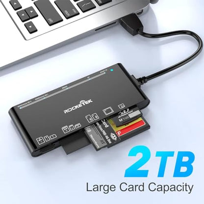 USB 3.0 SD Card Reader, 7-in-1 Multi Memory Card Reader for SD SDXC SDHC Micro SD CF MS MMC Camera Memory Card XD Card Reader, Plug and Play Simultaneously Read/Writer(5Gbps) for Mac OS, Windows - size: USB 3.0 Card Reader