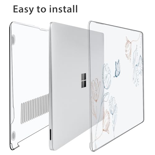 Case for 13.8 inch Microsoft Surface Laptop 7 2024 (Model: 2036), Protective Plastic Hard Shell Case + Keyboard Cover + Screen Protector + Webcam Cover for 13.8'' Microsoft Surface, Tulip - color: Tulip