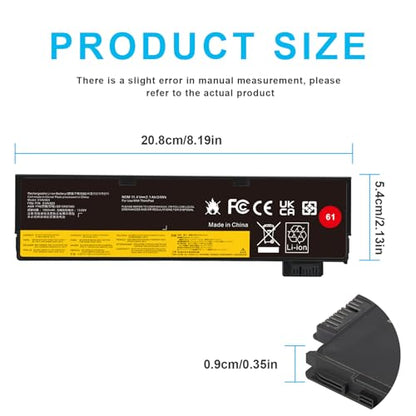 01AV423 Laptop Battery Replacement for 11.4V 24WH Lenovo ThinkPad T570 T580 T470 T480 A475 A485 P51S P52S TP25 01AV452 01AV422 01AV424 01AV490 4X50M08810 SB10K97579 SB10K97580 SB10K97581 SB10K97597 - size: 8.19x2.13x0.35inch 01AV423